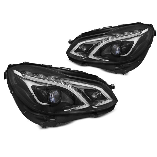 Фарове  TRUE DRL Черни за MERCEDES W212 13-16