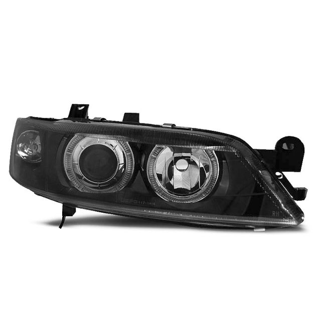 Фарове за OPEL VECTRA B 99-02 с ангелски очи Черни