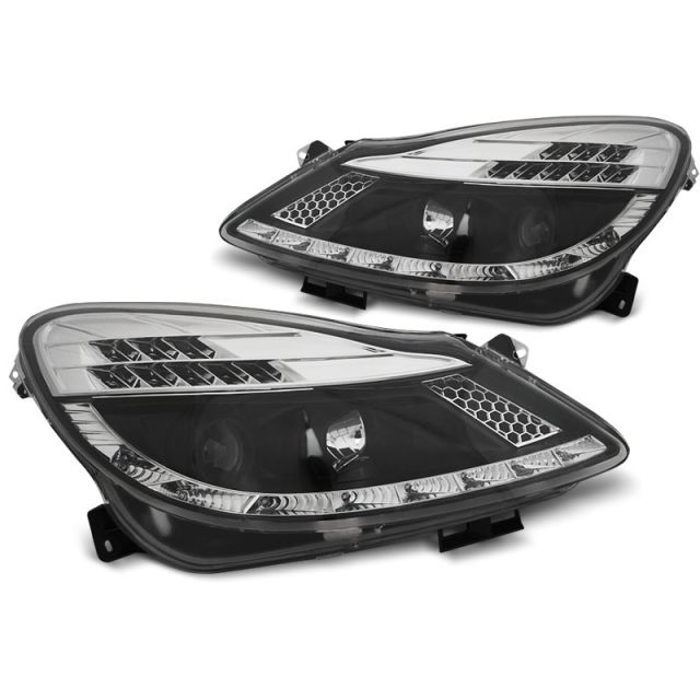 Фарове за OPEL CORSA D 04.06-11  с дневни светлини Черни