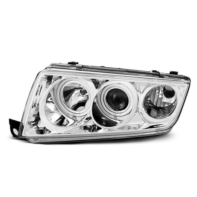 Фарове с ангелски очи хром за SKODA FABIA I 12.99-08