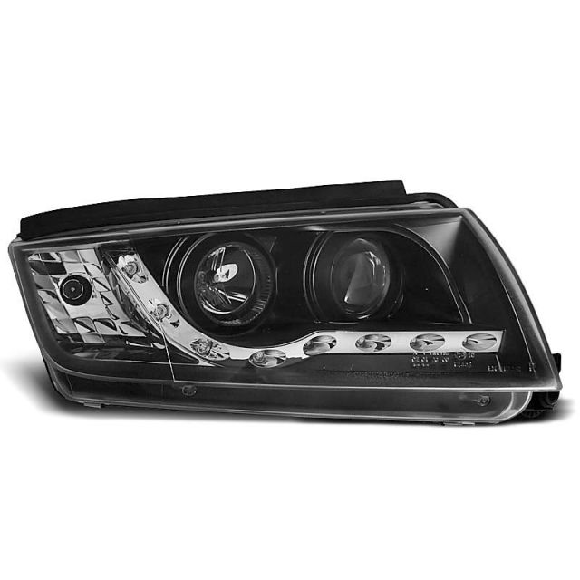 Фарове с дневни светлини Черни за SKODA FABIA 12.99-08