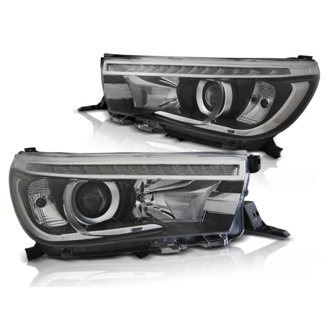 TOYOTA HILUX 16- LED PROJECTOR TRUE DRL черни