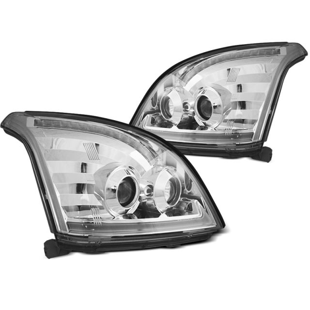 Фарове за TOYOTA LAND CRUISER 120 03-09 TUBE LIGHT SEQ LED хром