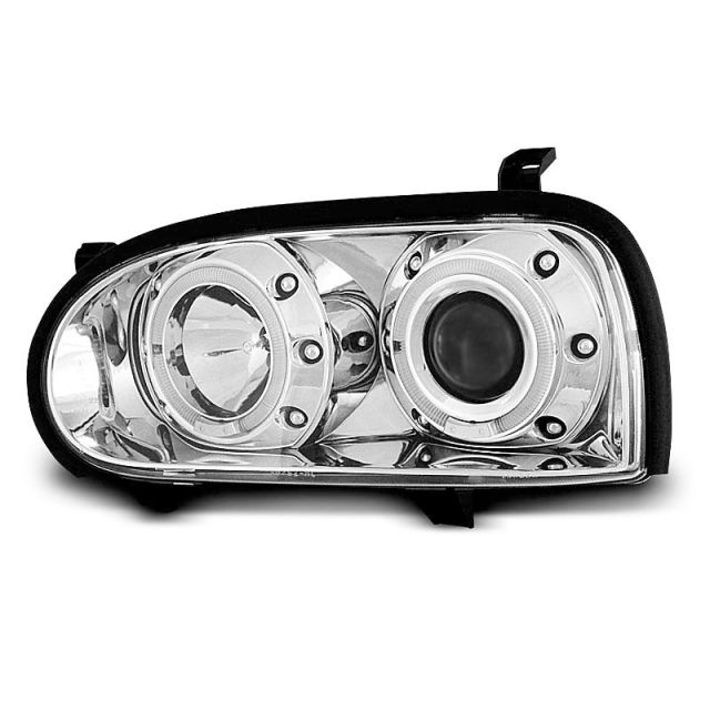 Фарове  с ангелски очи хром за VW GOLF 3 09.91-08.97