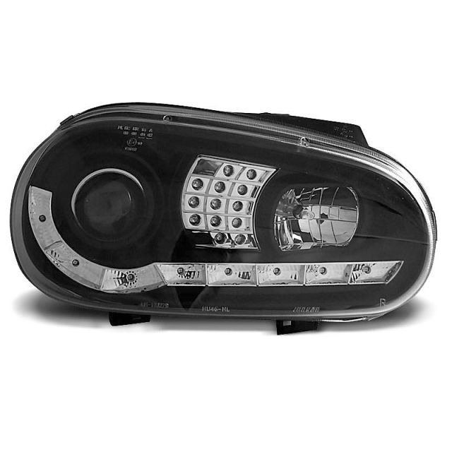 Фарове  с дневни светлини Черни за VW GOLF 4 09.97-09.03