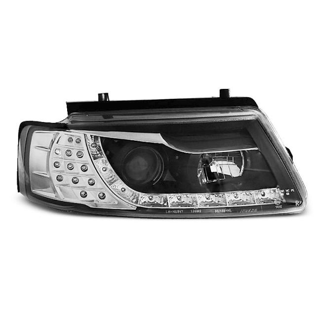 Фарове  с дневни светлини Черни за VW PASSAT B5 11.96-08.00