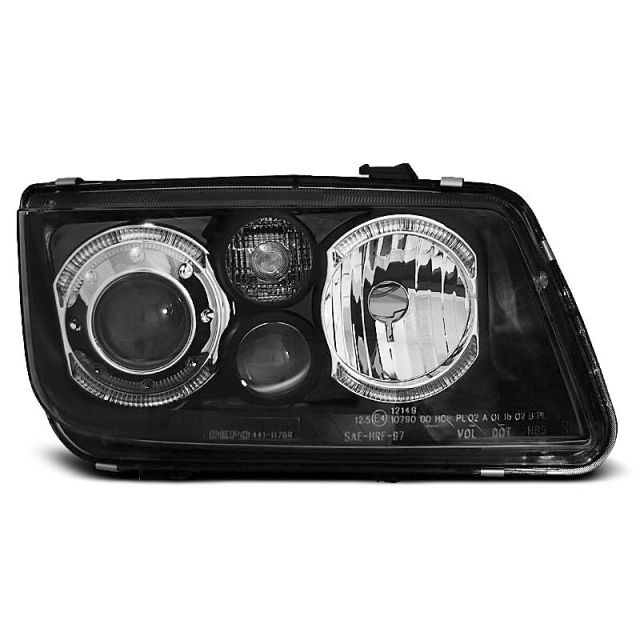 Фарове  с ангелски очи Черни за VW BORA 09.98-07.05