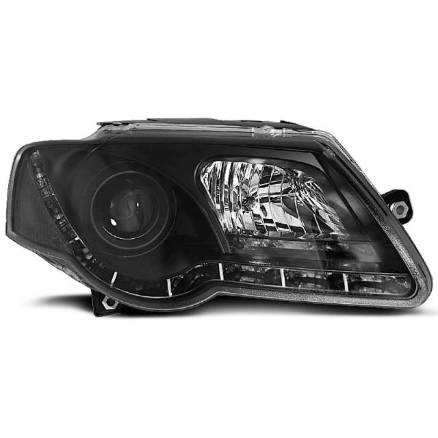 Фарове  с дневни светлини Черни за VW PASSAT B6 3C 03.05-10
