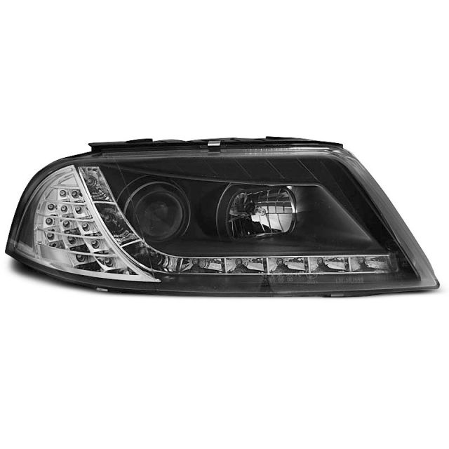 Фарове  с дневни светлини Черни за VW PASSAT 3BG B5 FL 09.00-03.05