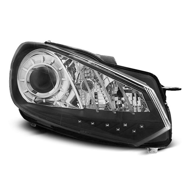 Фарове  TRUE DRL Черни за VW GOLF 6 10.08- 12