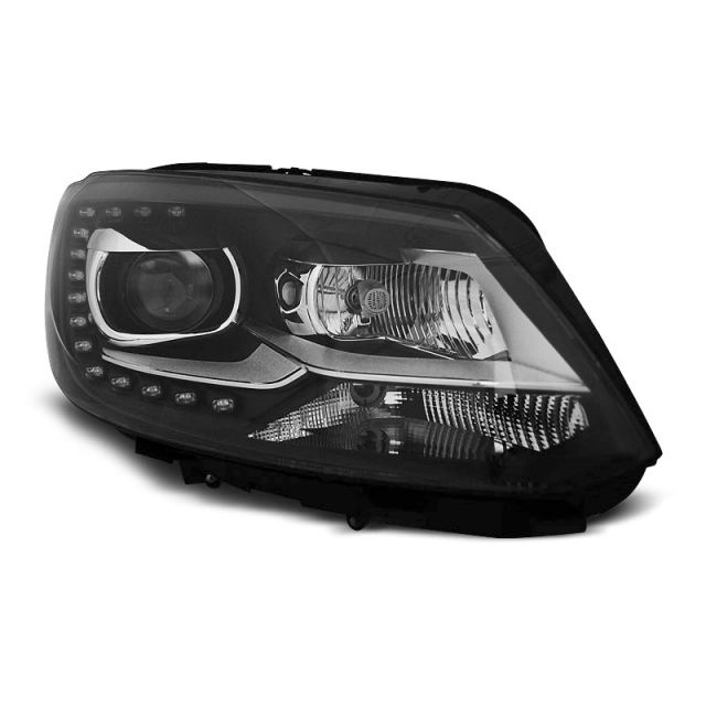 Фарове  TRUE DRL Черни за VW TOURAN II 08.10-15