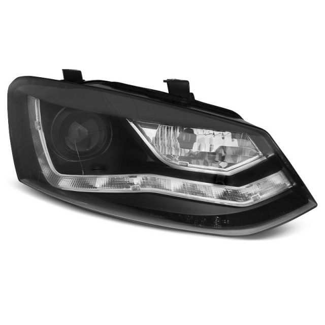 Фарове  с дневни светлини Черни за VW POLO 6R 09-03.14
