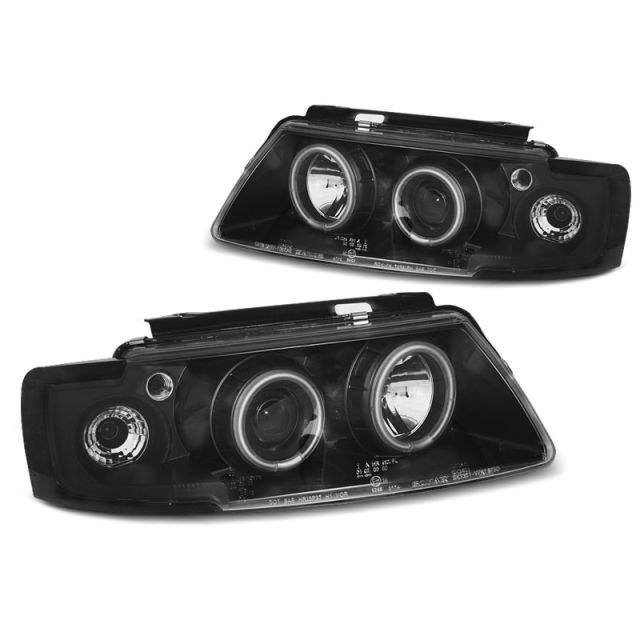 Фарове  с ангелски очи CCFL Черни за VW PASSAT B5 3B 96-08.00