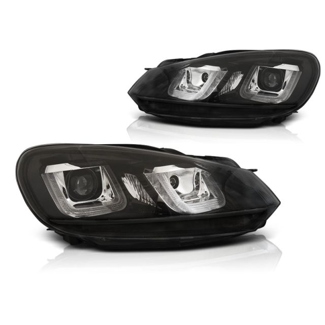 Фарове  U-LED LIGHT DRL Черни Черни LINE за VW GOLF 6 08-12
