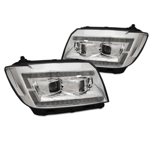 Фарове  TUBE LIGHT хром DRL SEQ за VW CRAFTER II 2017- 
