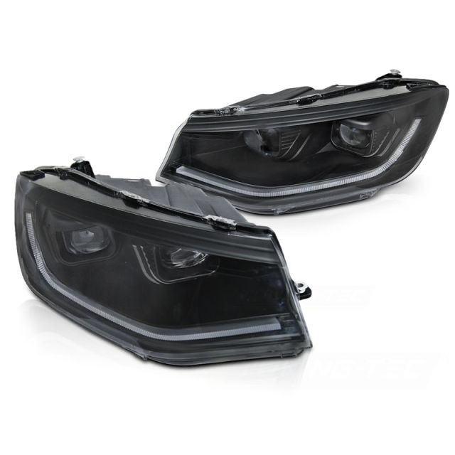 LED Фарове TUBE LIGHT черни DRL с динамична светлина за VW CADDY 20-