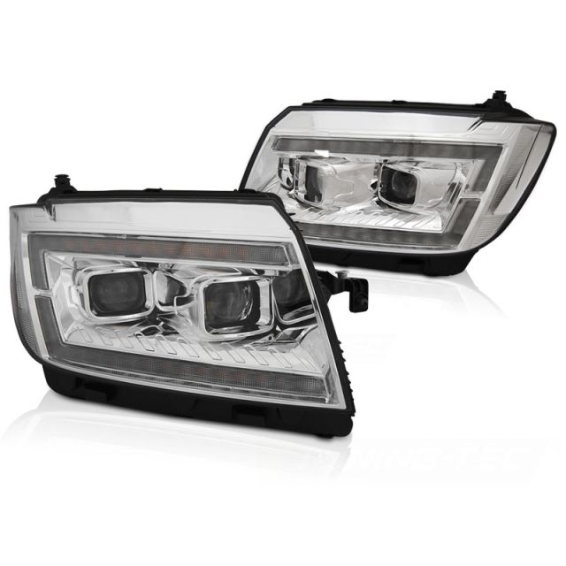 LED Фарове TUBE LIGHT Хром DRL с динамична светлина за VW CRAFTER II 2017-