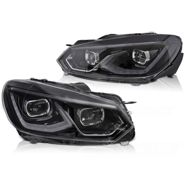 Изцяло LED фарове черни за VW GOLF 6 08-13