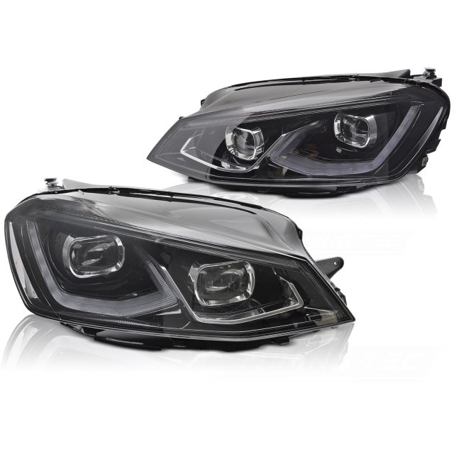 Изцяло LED черни фарове за VW GOLF 7 14-17