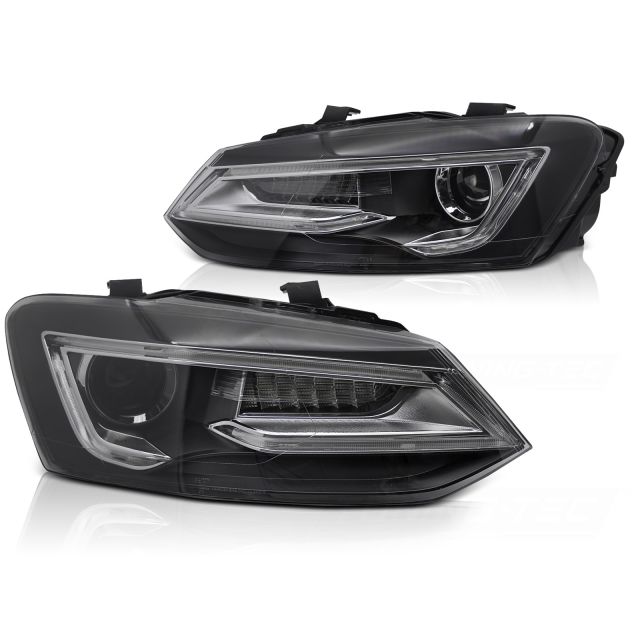 Фарове черни LED за VW POLO V 9-17