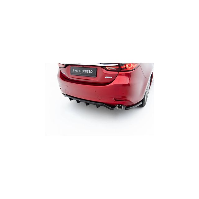 Добавка за задна броня (с вертикални ребра) Mazda 6 Sedan Mk3 Facelift