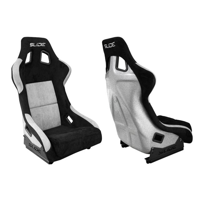 Състезателна седалка Slide - SLIDE KS2 - Черно/сива алкантара със сив гръб