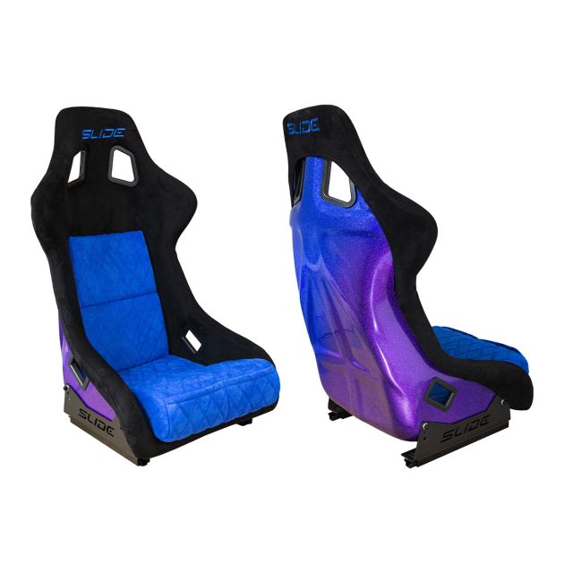 Състезателна седалка Slide - SLIDE KS2 Черна/лилава алкантара с neochrome гръб