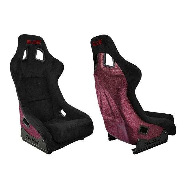 Състезателна седалка Slide - SLIDE KS2 - Черна алкантара с червен гръб