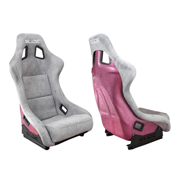 Състезателна седалка Slide - SLIDE KS2 - Светло бежова алкантара с розов гръб