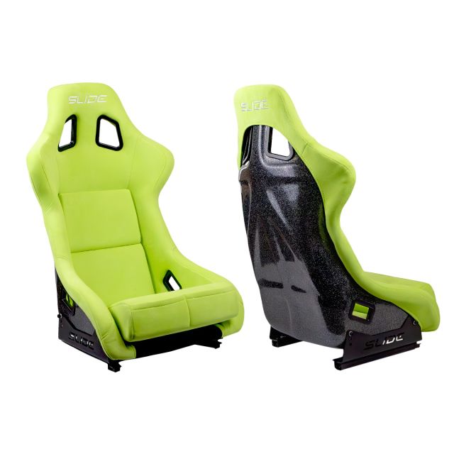 Състезателна седалка Slide - SLIDE KS2 - Светло зелена алкантара със сив гръб
