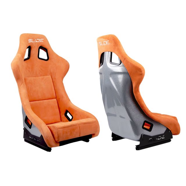 Състезателна седалка Slide - SLIDE KS2 - Светло оранжева алкантара със сив гръб