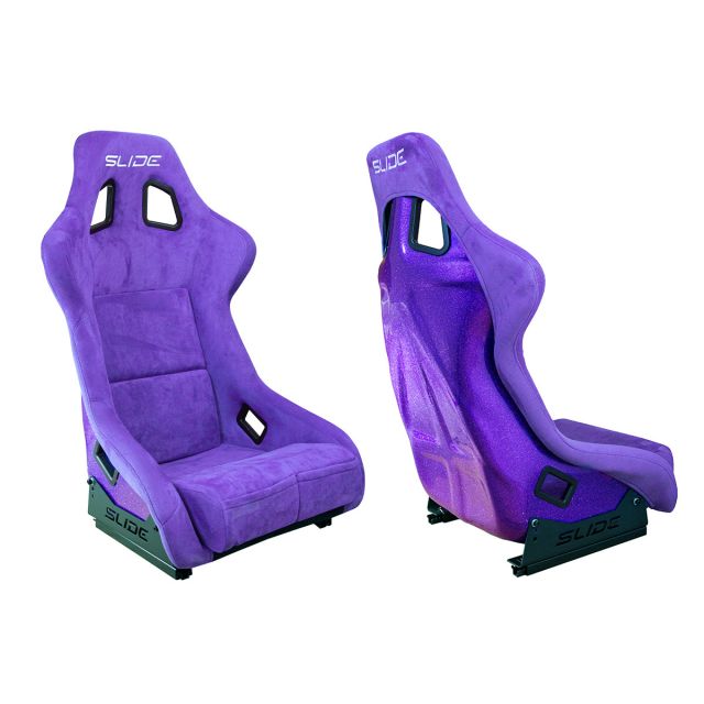 Състезателна седалка Slide - SLIDE KS2 - Лилава алкантара с розов гръб