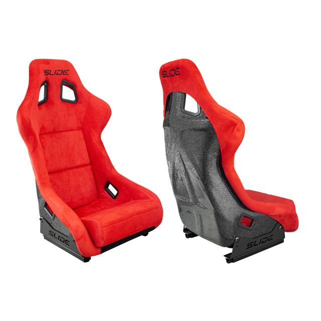 Състезателна седалка Slide - SLIDE KS2 - Червена алкантара с черен гръб