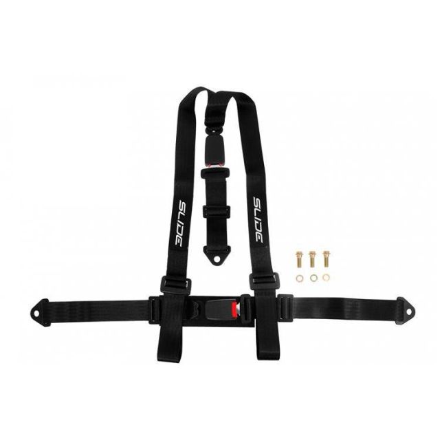 Състезателен колан 3-точков 2" - черен с хомологация E4