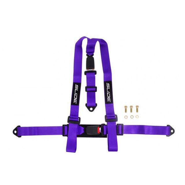 Състезателен колан 3-точков 2" - лилав с хомологация E4