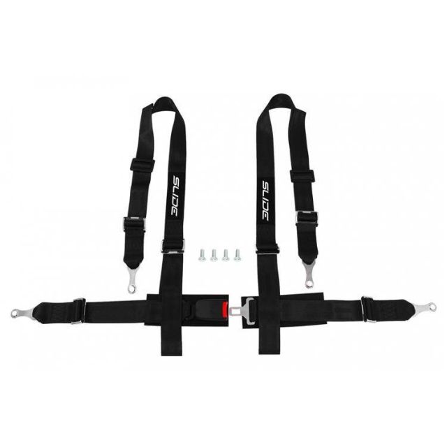 Състезателен колан Slide 4-точков 2" Black