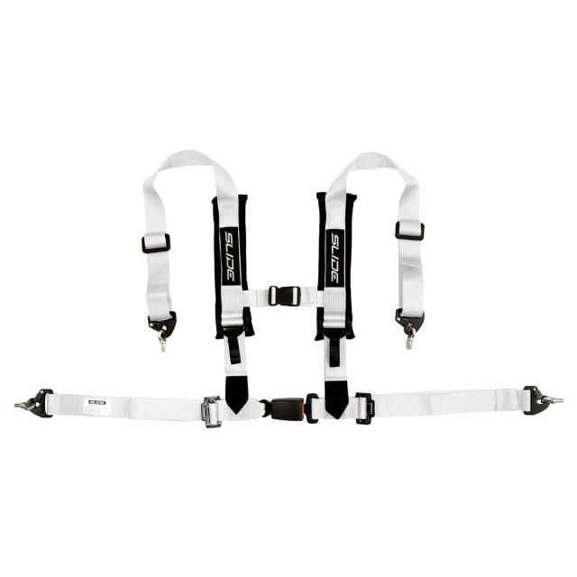 Състезателен колан V2 4-точков 2" с E4 - бял