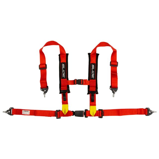 Състезателен колан V2 4-точков 2" с E4 - червен