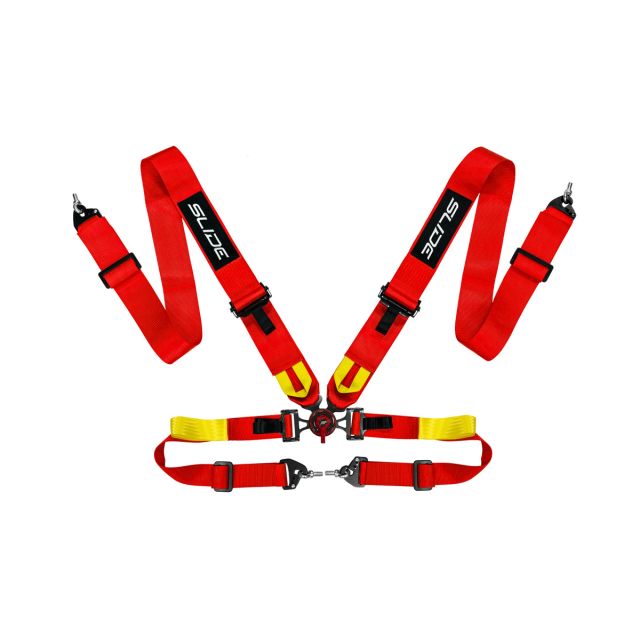 Състезателен колан V2 4-точков 3" бърз - червен