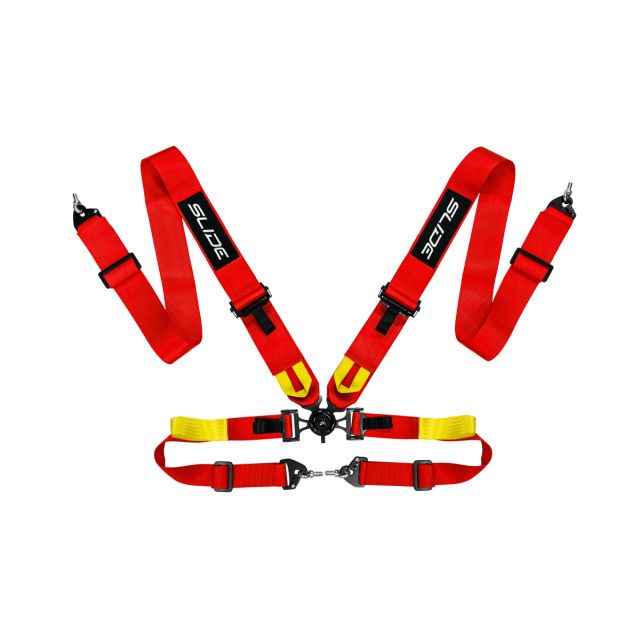 Състезателен колан V2 4-точков 3" бърз - червен