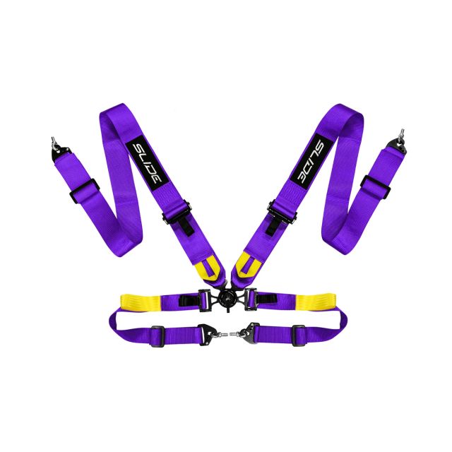 Състезателен колан V2 4-точков 3" бърз - лилав