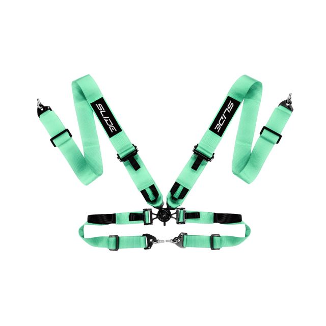 Състезателен колан V2 4-точков 3" бърз - ментов