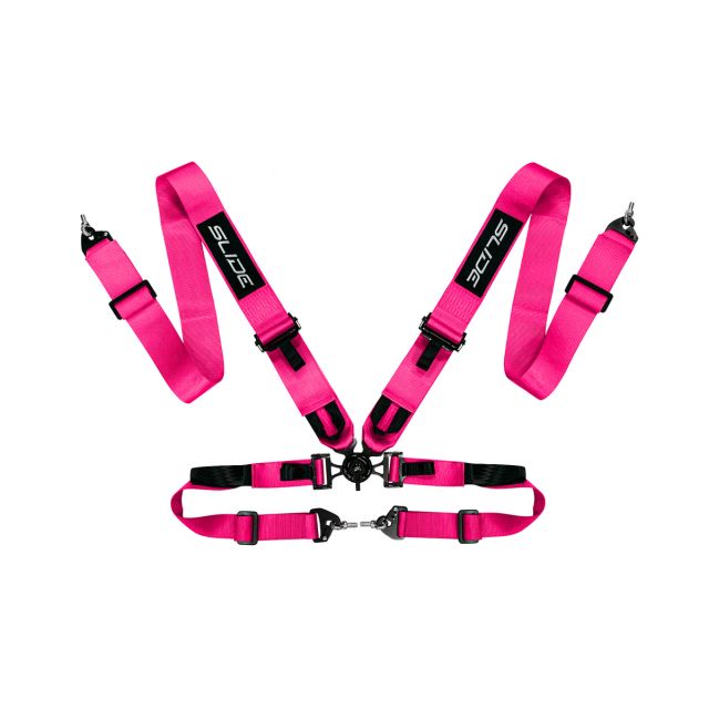 Състезателен колан V2 4-точков 3" бърз - розов