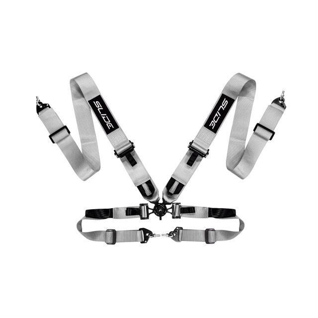 Състезателен колан V2 4-точков 3" бърз - сив