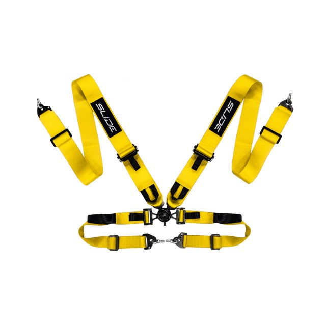 Състезателен колан V2 4-точков 3" бърз - жълт