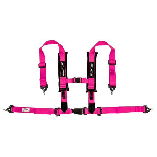 Състезателен колан V2 4-точков 2" с E4 - розов