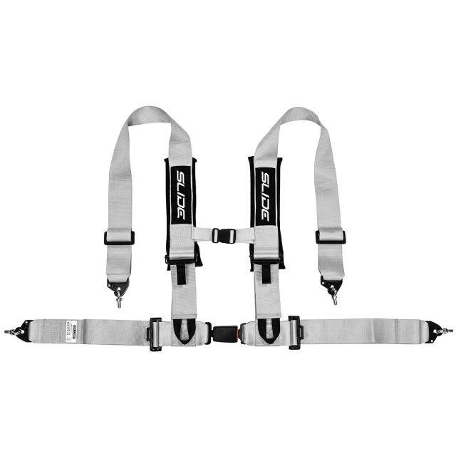 Състезателен колан V2 4-точков 3" с E4 - сив