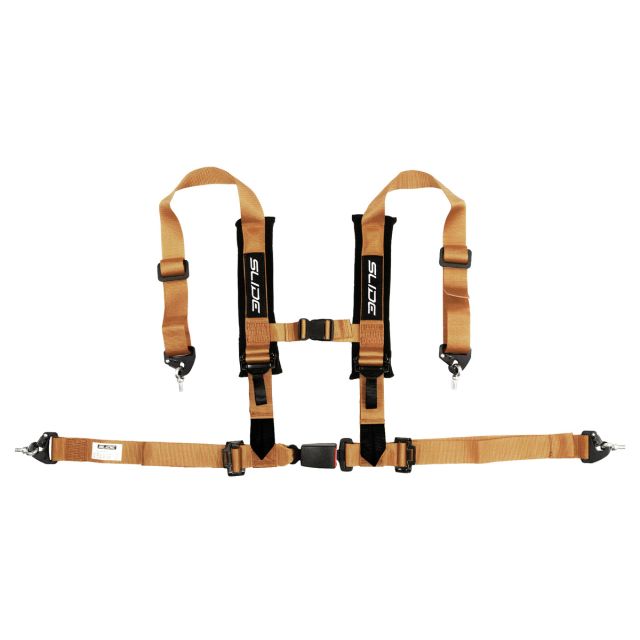 Състезателен колан V2 4-точков 2" с E4 - златен