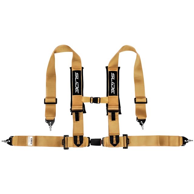 Състезателен колан V2 4-точков 3" с E4 - златен