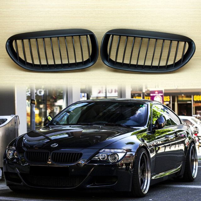 Решетки/бъбреци за BMW E63 - черен мат